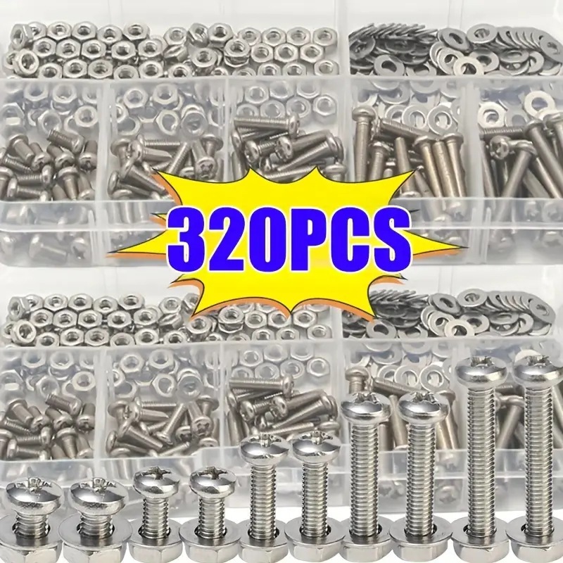 Furniture Hardware Nut - 320PCS Set Mur & Baut Hex