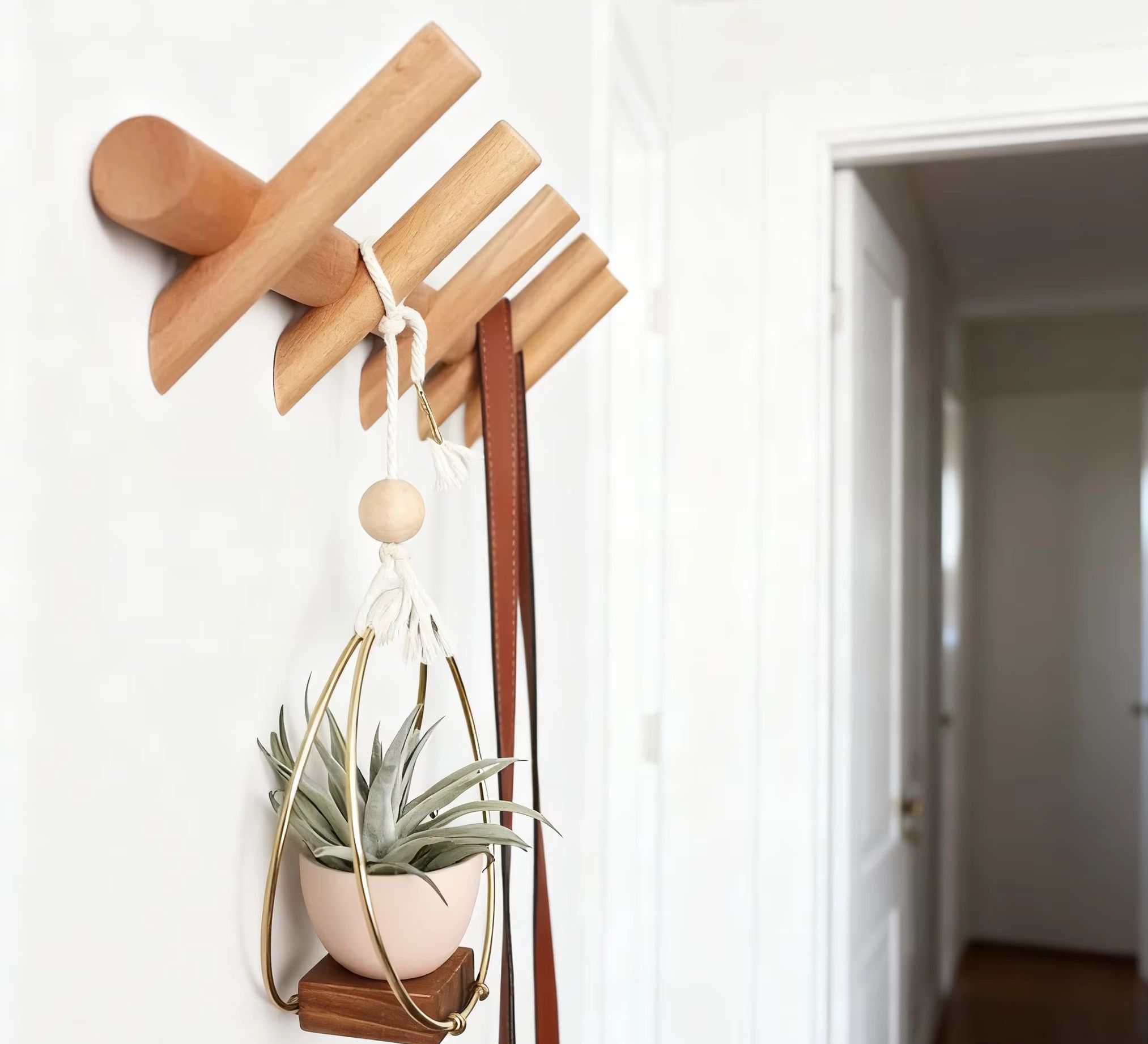 Furniture Hook Hardware - Nordic rak mantel kayu padat dengan