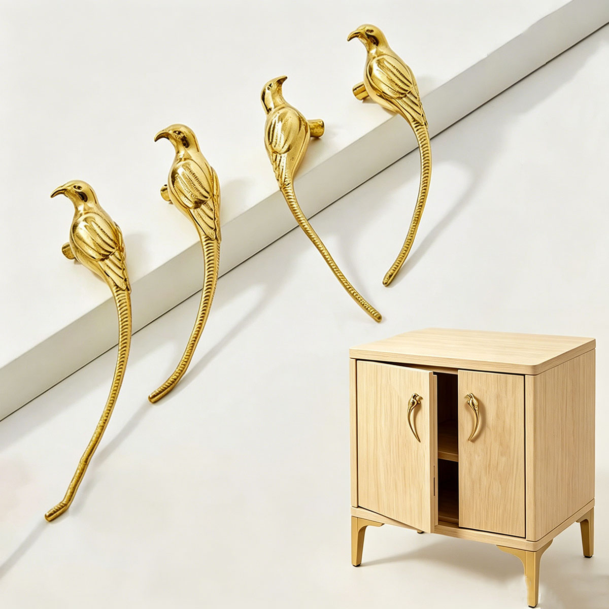 Unique Furniture Hardware - Gagang Laci Burung Emas - Gagang