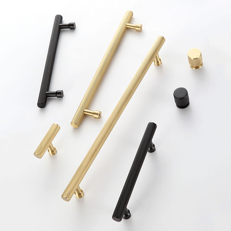 Restoration Hardware Furniture Used - Gagang Kabinet Emas Hitam Kuningan dengan