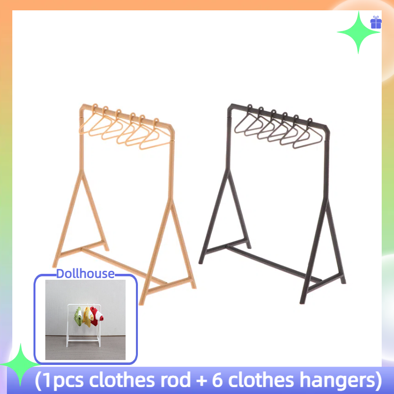 Furniture Hook Hardware - 1/12 Rak Pakaian Set Gantungan Pengatur