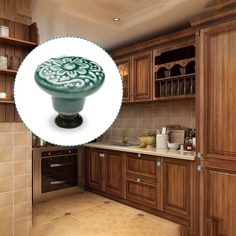 Furniture Hardware Products - 12 buah kenop kabinet keramik, desain