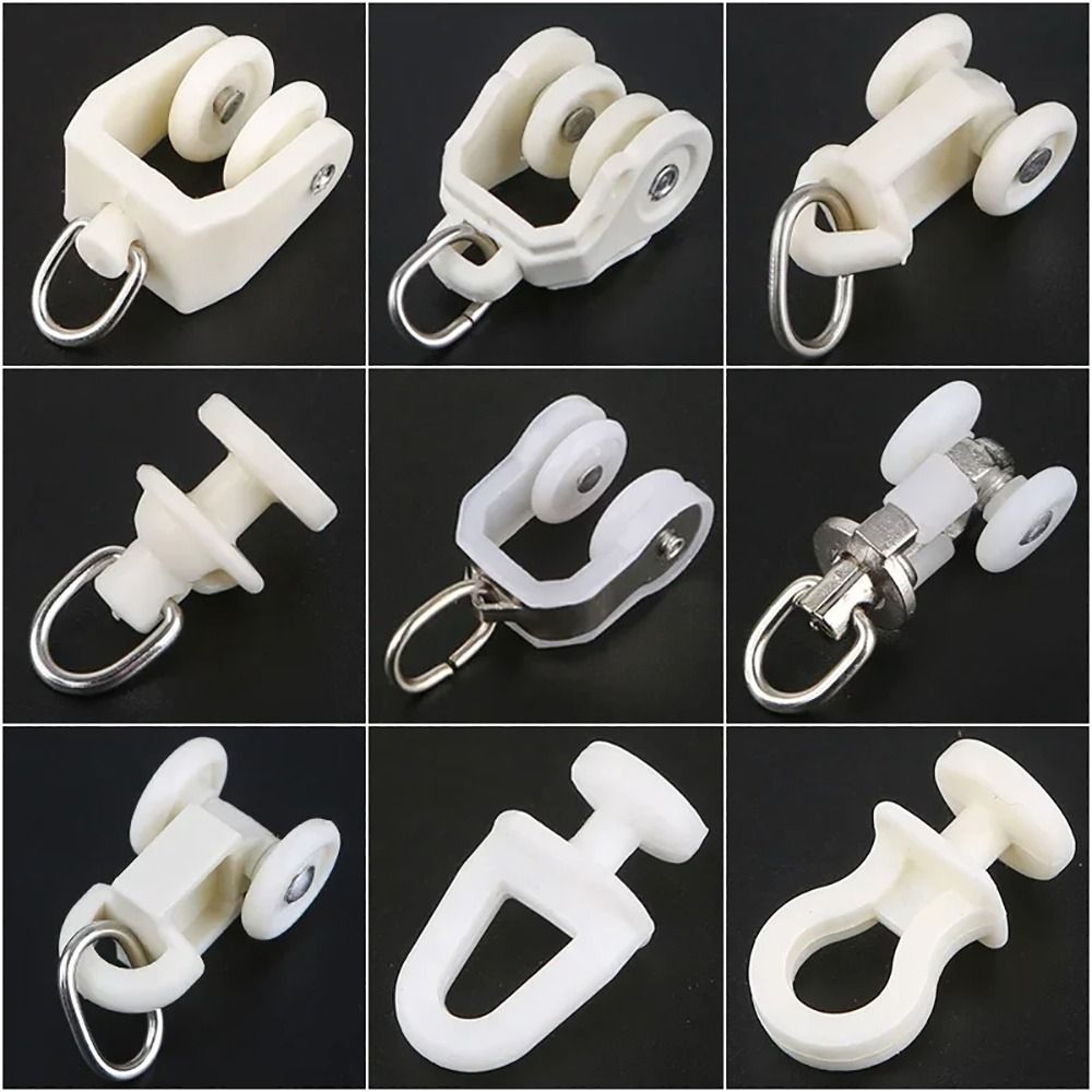 Furniture Hook Hardware - 10 Buah Roda Tirai Lurus Melengkung,