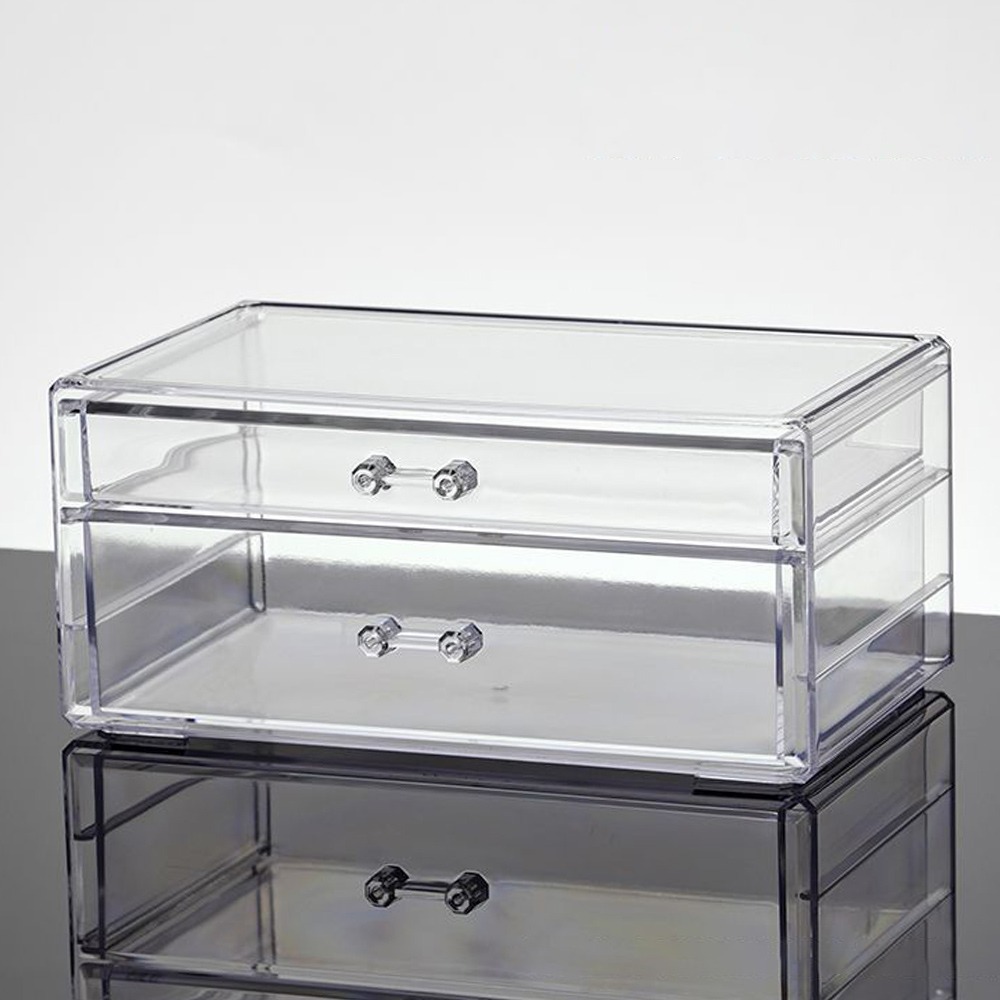 Drawer Organizer Peg - Kotak Penyimpanan Makeup Transparan Plastik, Kotak