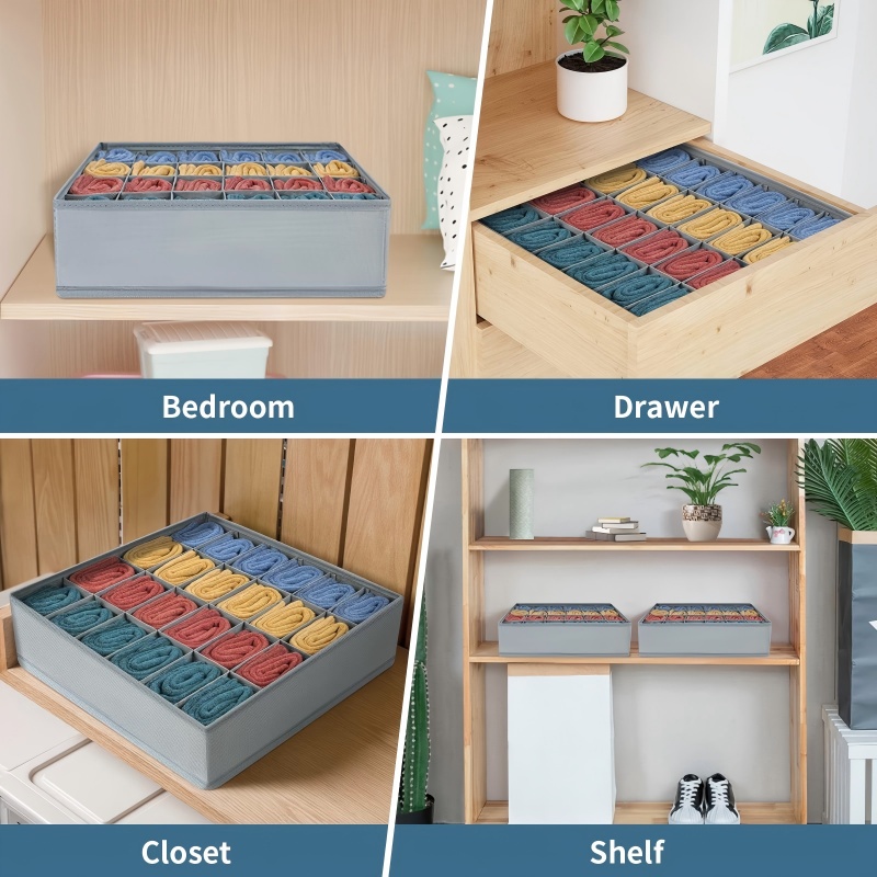 Kotak Penyimpanan Lipat 24 Gri - Drawer Organizer Peg ulasan dan harga