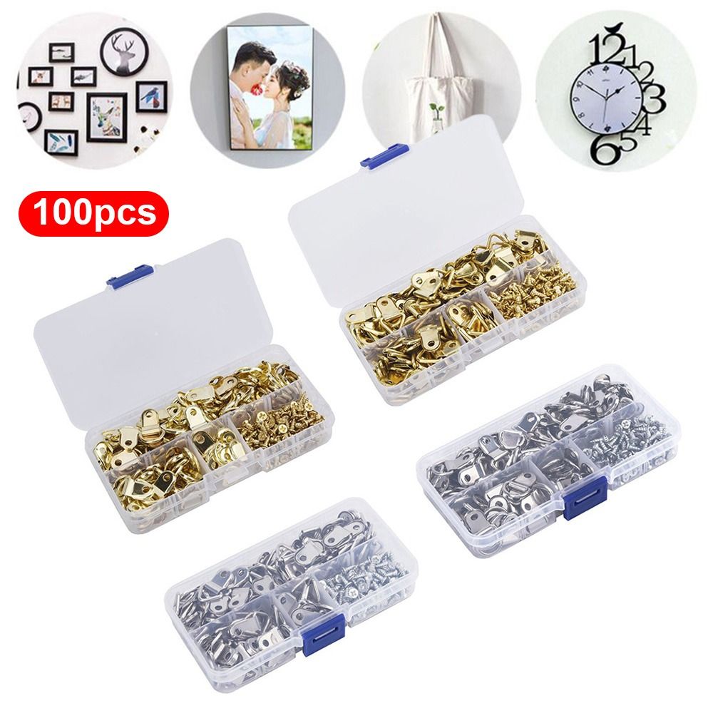 100 buah emas lubang ganda seg - Furniture Hook Hardware ulasan dan harga